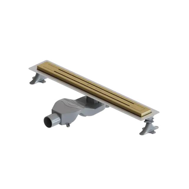 Boheme Трап линейный 60 см, с решеткой со щелью для воды и сифоном, цвет: matt gold 983-60-MG
