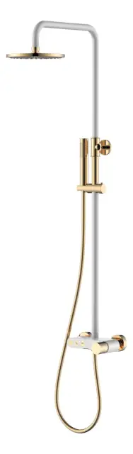 Boheme Stick Diamond Душевая стойка: смеситель, ручной душ, верхний душ, 30 см, цвет: white/gold 128-WG