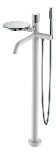Boheme Stick Touch Смеситель напольный с душевым набором - ручной душ, шланг, цвет: white/chrome 129-WCR.2
