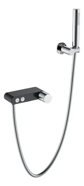 Boheme Stick Diamond Смеситель для ванны с душевым комплектом: ручной душ, излив, цвет: black/chrome 123-BCR
