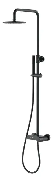 Boheme Stick Diamond Душевая стойка: смеситель, ручной душ, шланг, верхний душ 30 см, цвет: black 128-BB.2