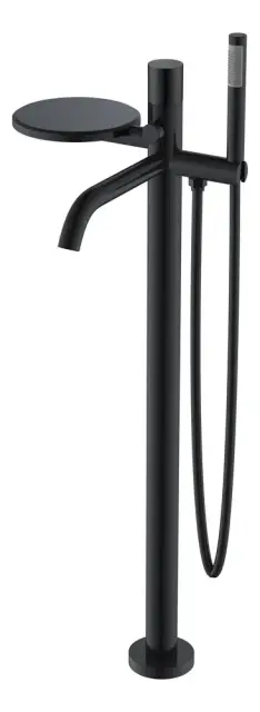Boheme Stick Touch Смеситель напольный с душевым набором - ручной душ, шланг, полочка, цвет: black 129-BB.2