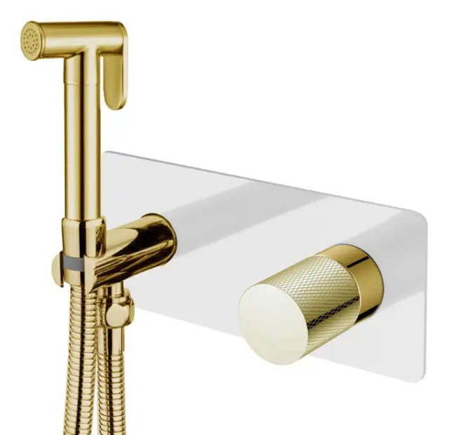 Boheme Stick Diamond Гигиенический душ со смесителем и встраиваемой частью, цвет: white/gold 127-WG.2