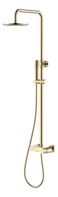 Boheme Stick Diamond Душевая стойка: смеситель, ручной душ, шланг, верхний душ 30 см, цвет: gold 128-GG.2