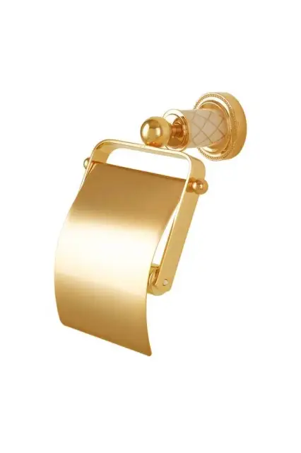 Boheme Murano Держатель туалетной бумаги с крышкой, подвесной, цвет: gold/white 10901-W-G
