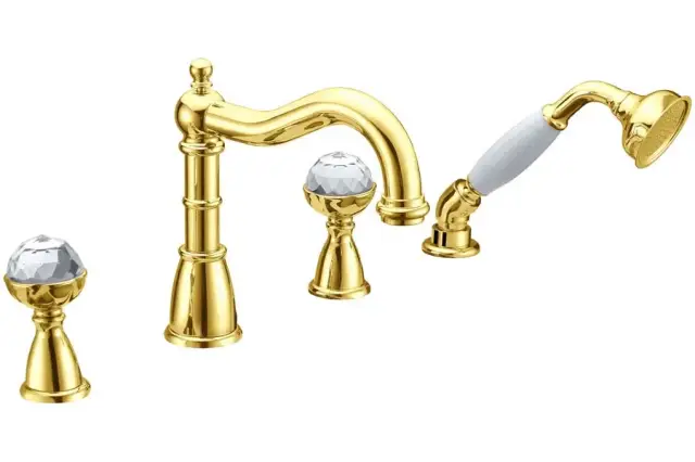 Boheme Imperiale Spirale Смеситель на борт ванны, на 4 отверстия, с ручным душем, цвет: gold 392