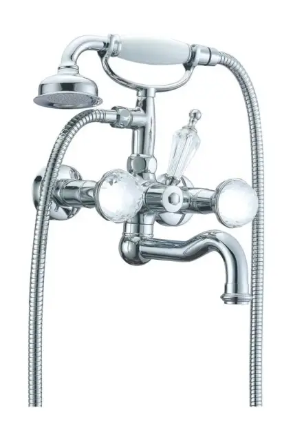 Boheme Brillante Presente Смеситель для ванны с душевым набором, излив 21,5 см, цвет: chrome 353