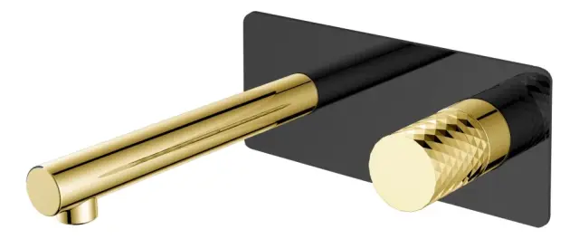 Boheme Stick Смеситель для раковины встраиваемый, излив, с внутренней частью, цвет: black/gold 125-BG