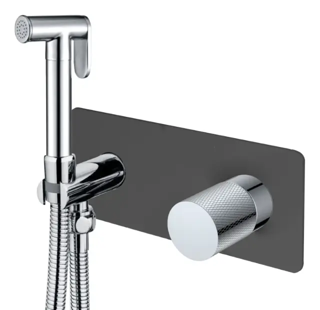 Boheme Stick Diamond Гигиенический душ со смесителем и встраиваемой частью, цвет: black/chrome 127-BCR.2