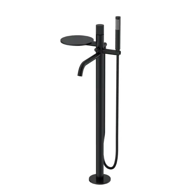 Boheme Stick Linea Смеситель напольный с душевым набором - ручной душ, шланг, держатель, цвет: black 129-BB.3