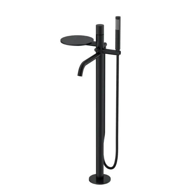Boheme Stick Spirale Смеситель напольный с душевым набором - ручной душ, шланг, цвет: black 129-BB.4