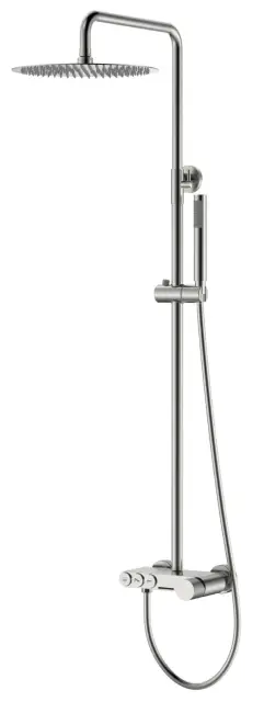 Boheme Stick Touch Душевая стойка: смеситель, ручной душ, шланг, верхний душ, цвет: nickel brush 128-NB.2