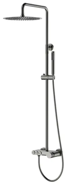 Boheme Stick Touch Душевая стойка: смеситель, ручной душ, шланг, верхний душ, цвет: shine gun metall 128-SGM.2