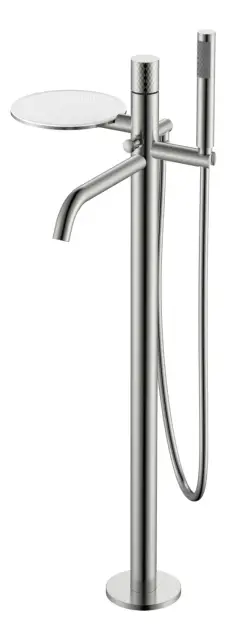 Boheme Stick Diamond Смеситель напольный с душевым набором - ручной душ, шланг, цвет: nickel brush 129-NB