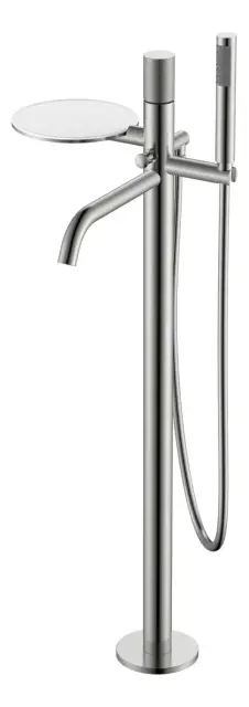 Boheme Stick Touch Смеситель напольный с душевым набором - ручной душ, шланг, цвет: nickel brush 129-NB.2