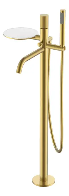 Boheme Stick Touch Смеситель напольный с душевым набором - ручной душ, шланг, цвет: matt gold 129-MG.2