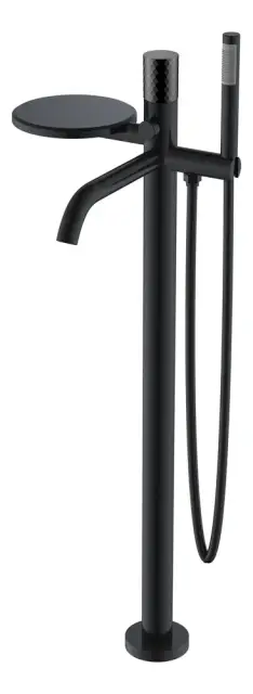 Boheme Stick Diamond Смеситель напольный с душевым набором - ручной душ, шланг, держат., цвет: black 129-BB