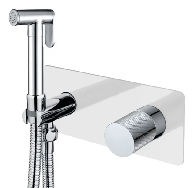 Boheme Stick Diamond Гигиенический душ со смесителем и встраиваемой частью, цвет: white/chrome 127-WCR.2