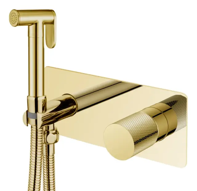 Boheme Stick Touch Гигиенический душ со смесителем и встраиваемой частью, цвет: gold 127-GG.2