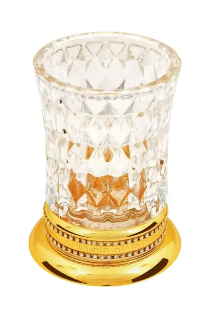 Boheme Imperiale Стакан настольный, стеклянный полупрозрачный, цвет: gold 10412