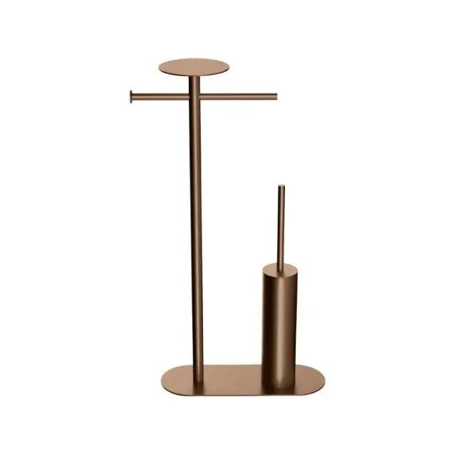 Boheme Venturo Стойка напольная с ершиком и полкой, цвет: brushed bronze 10953-BRB