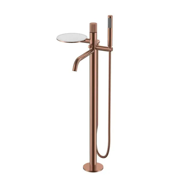Boheme Stick Linea Смеситель для ванны напольный с душ. набором, излив 26,5 см, цвет: copper brushed 129-CB.3