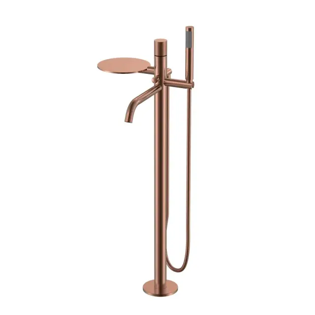 Boheme Stick Touch Смеситель для ванны напольный с душ. набором, излив 26,5 см, цвет: copper brushed 129-CB.2