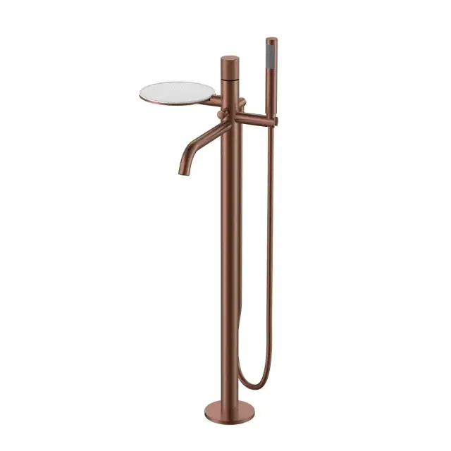 Boheme Stick Spirale Смеситель для ванны напольный с душ. наб., излив 26,5 см, цвет: brushed bronze 129-BRB.4