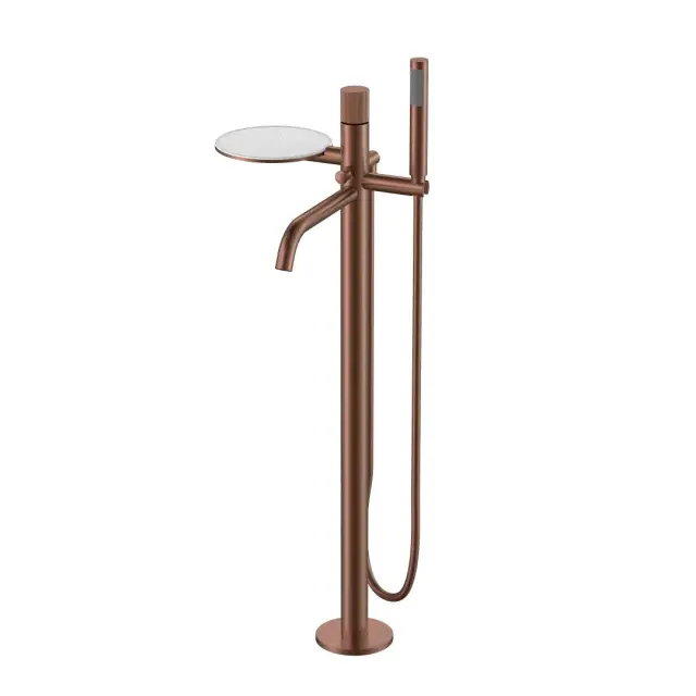 Boheme Stick Linea Смеситель для ванны напольный с душ. набором, излив 26,5 см, цвет: brushed bronze 129-BRB.3