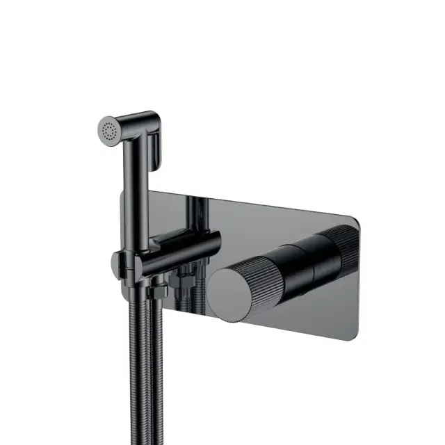 Boheme Stick Linea Гигиенический душ со смесителем и встраиваемой частью, цвет: shine gun metall 127-SGM.3