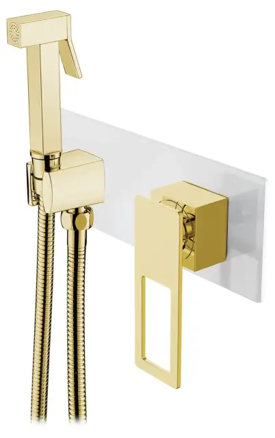 Boheme Q Гигиенический душ со смесителем и встраиваемой частью, цвет: white/gold 147-WG