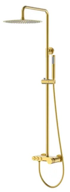 Boheme Stick Touch Душевая стойка: смеситель, ручной душ, шланг, верхний душ, цвет: matt gold 128-MG.2