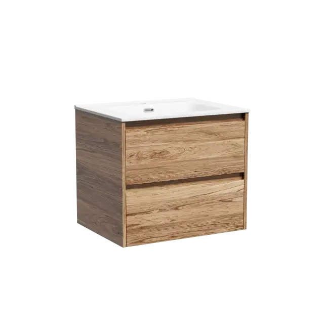 Тумба подвесная SANCOS Libra 590х450х500, c двумя ящиками оснащенными доводчиками, дуб чарльстон, арт. LB60ECH