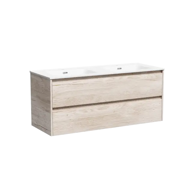 Тумба подвесная SANCOS Libra 1190х450х500, c двумя ящиками оснащенными доводчиками, дуб галифакс натуральный, арт. LB120-2EG
