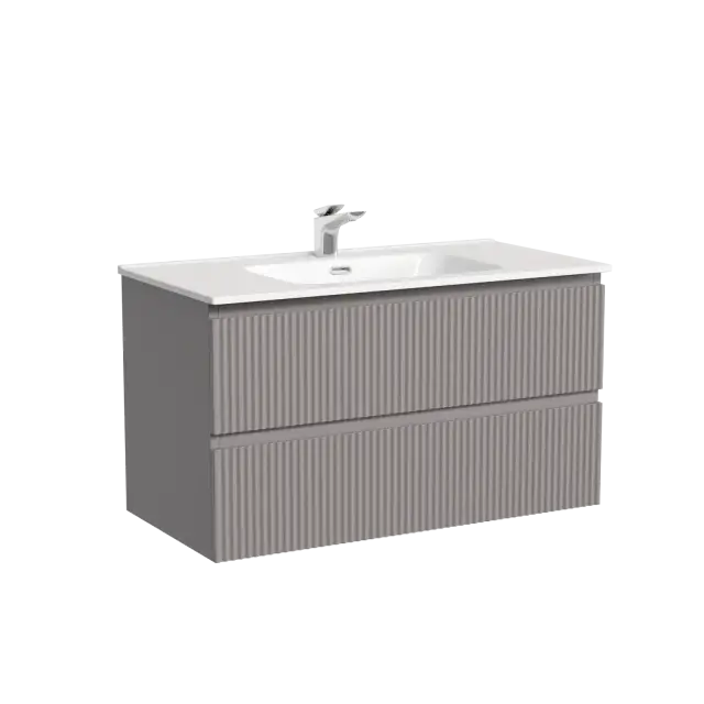Тумба подвесная SANCOS Snob R 890х445х500, c двумя ящиками оснащенными доводчиками, Doha Soft, арт.SNR90SM