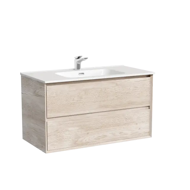 Тумба подвесная SANCOS Marmi 2.0 890х445х520 с двумя ящиками оснащенными доводчиками скрытого монтажа, дуб галифакс натуральный, арт. MR2.090EG
