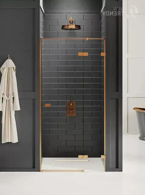 Дверь в нишу NEW TRENDY AVEXA COPPER BRUSHED 140x200 EXK-3544 (брашированная медь)