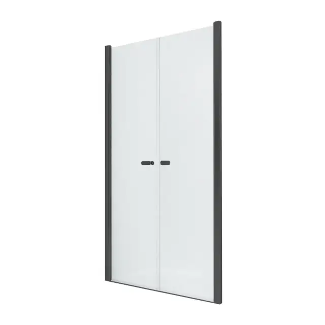 Дверь в нишу NEW TRENDY NEW SOLEO BLACK двойные двери 130x195 D-0248A (черный)