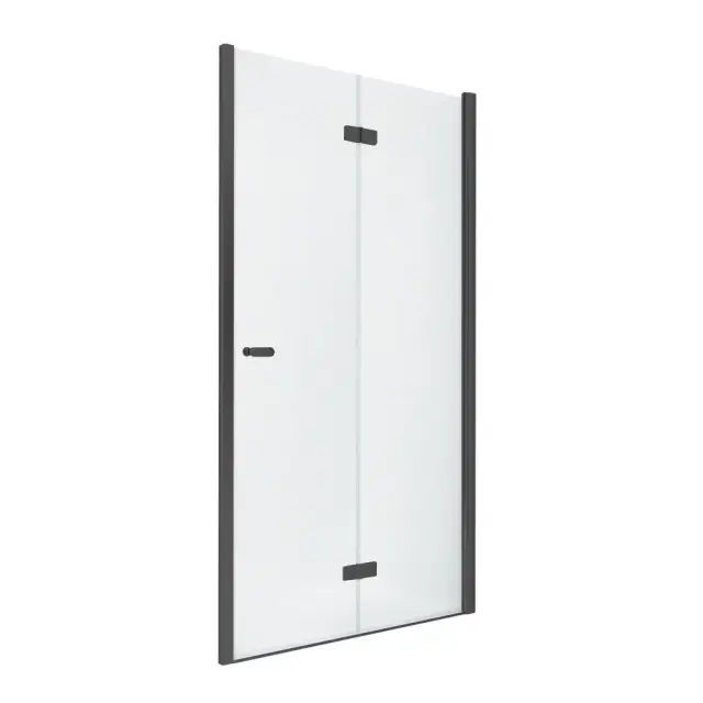 Дверь в нишу NEW TRENDY NEW SOLEO BLACK складные R 100x195 D-0226A (черный)