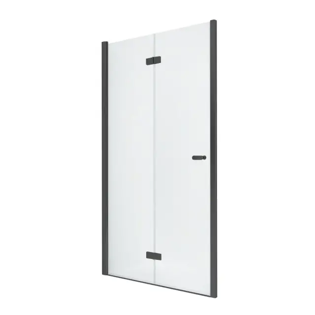 Дверь в нишу NEW TRENDY NEW SOLEO BLACK складные L 90x195 D-0223A (черный)