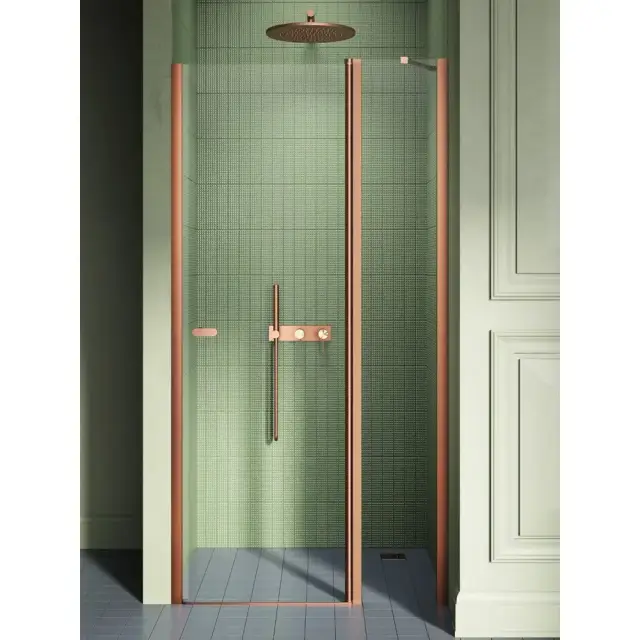 Дверь в нишу NEW TRENDY NEW SOLEO COPPER BRUSHED 90x195 D-0521A-WK (брашированная медь)