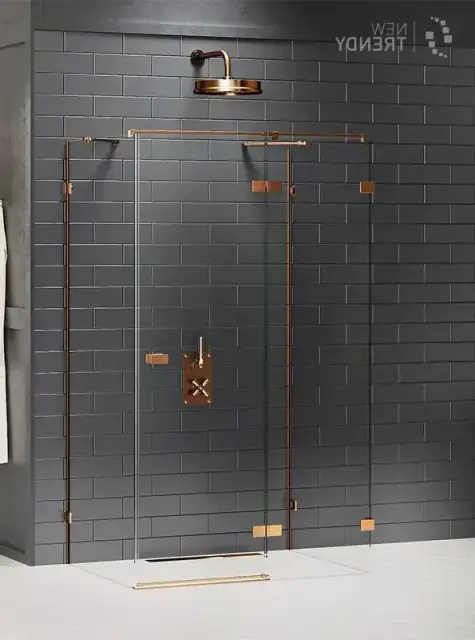 Душевое ограждение NEW TRENDY AVEXA COPPER BRUSHED R 100x90x200 EXK-3734 (брашированная медь)