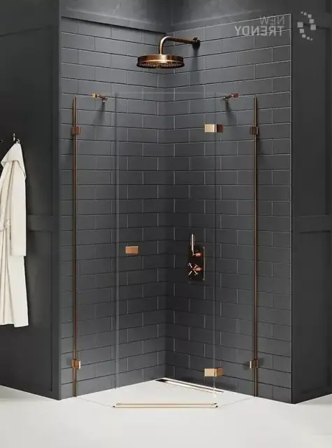 Душевое ограждение NEW TRENDY AVEXA COPPER BRUSHED R 90x90x200 EXK-3821 (брашированная медь)