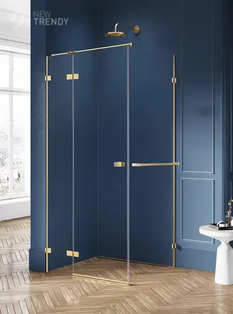 Душевое ограждение NEW TRENDY AVEXA GOLD BRUSHED L 80x110x200 EXK-3014 (брашированное золото)