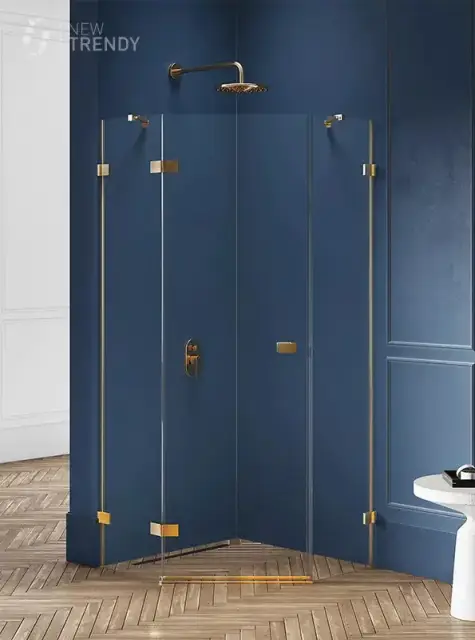 Душевое ограждение NEW TRENDY AVEXA GOLD BRUSHED L 90x90x200 EXK-3853 (брашированное золото)