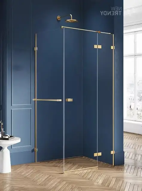 Душевое ограждение NEW TRENDY AVEXA GOLD BRUSHED R 100x120x200 EXK-3057 (брашированное золото)