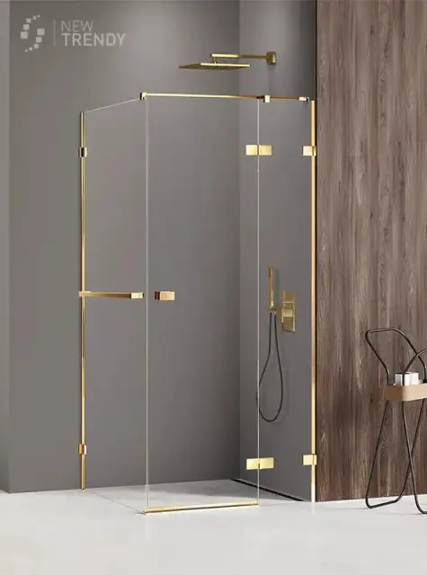 Душевое ограждение NEW TRENDY AVEXA GOLD SHINE R 100x100x200 EXK-3207 (золото)