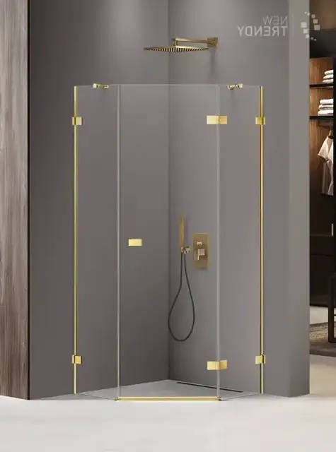 Душевое ограждение NEW TRENDY AVEXA GOLD SHINE R 90x90x200 EXK-3843 (золото)
