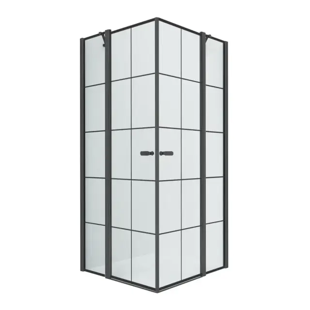 Душевое ограждение NEW TRENDY NEW SOLEO BLACK 90x90x195 K-0580 (черный)