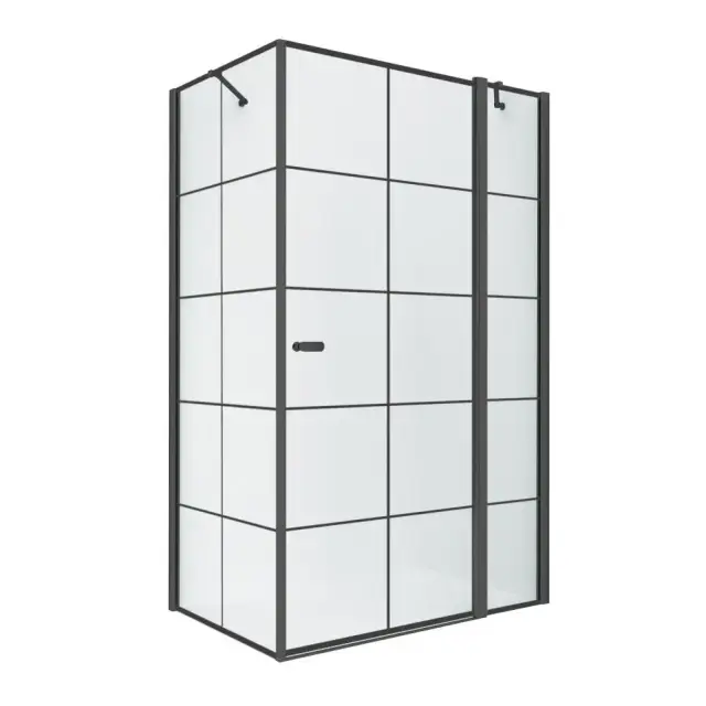 Душевое ограждение NEW TRENDY NEW SOLEO BLACK R 90x90x195 K-0581 (черный)